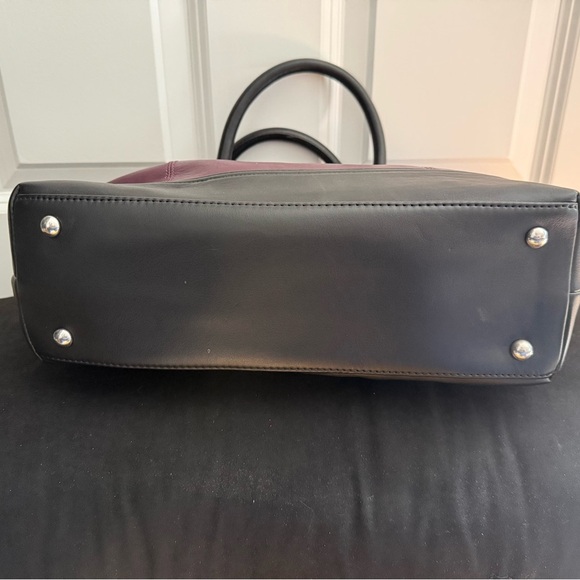 Tignanello | Black & Purple Purse | Silver Hardware | Tassel Detail - Picture 3 of 5